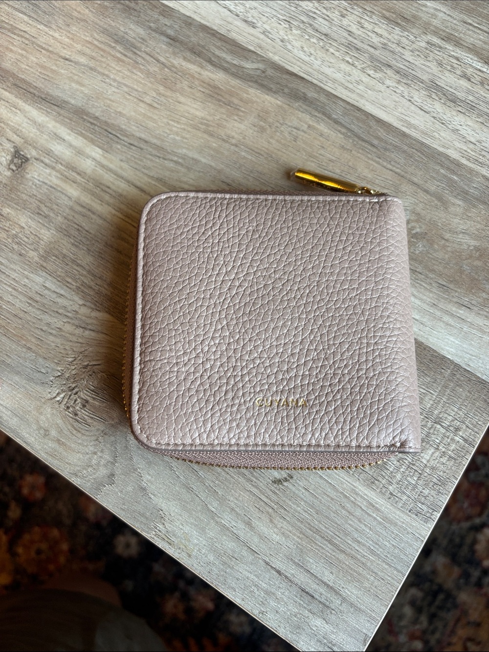 Cuyana Leather Zip Wallet Blush